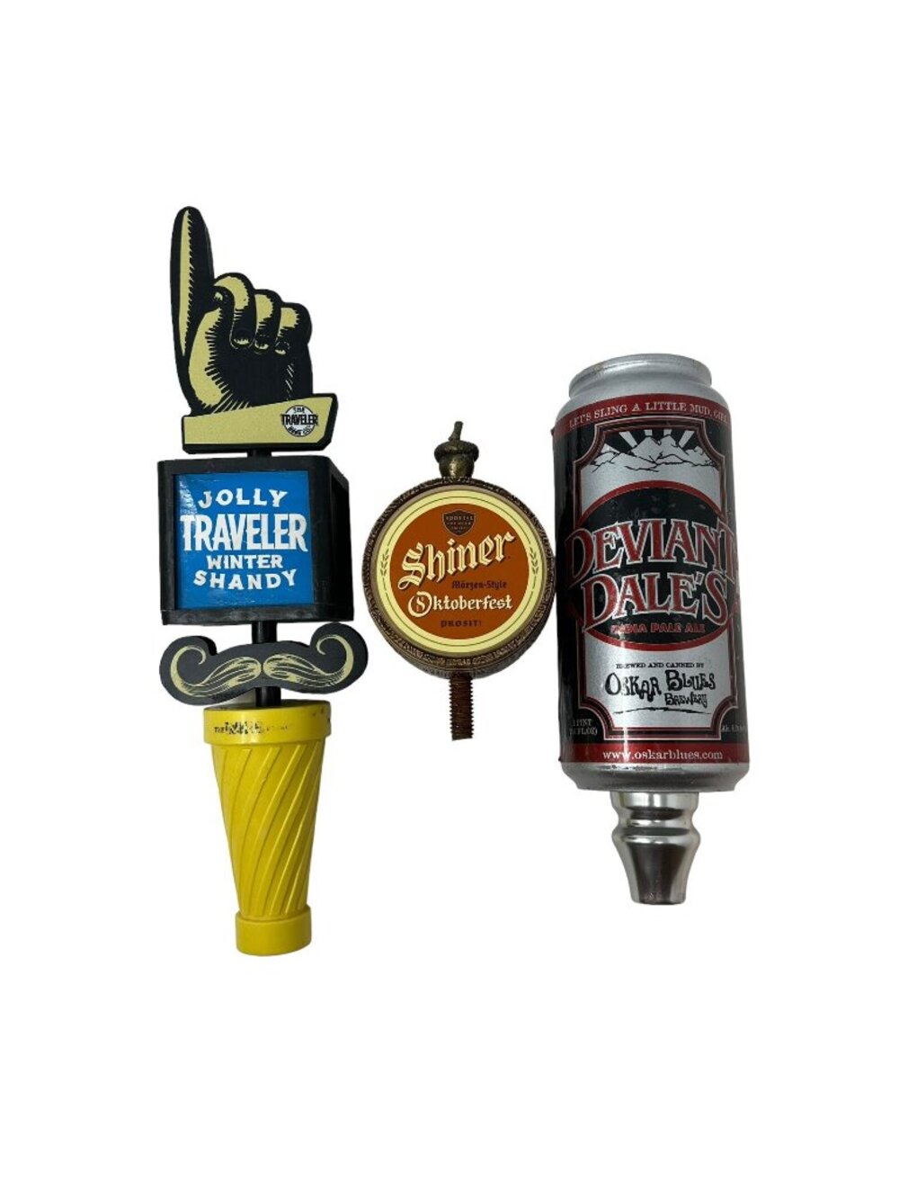 Beer Tap Handle Lot Shiner Oktoberfest Vintage The Traveler Oskar Blues Deviant